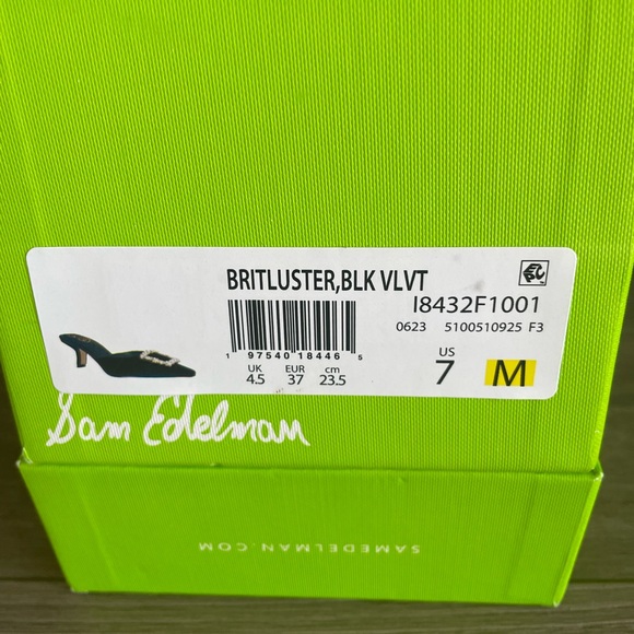 Sam Edelman Brit Luster Mule Black Velvet Size 7M - Picture 3 of 4